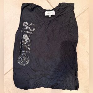 Vintage SoulCycle Black Graphic Tank Crisscross Back with Glossy Vertical Logo